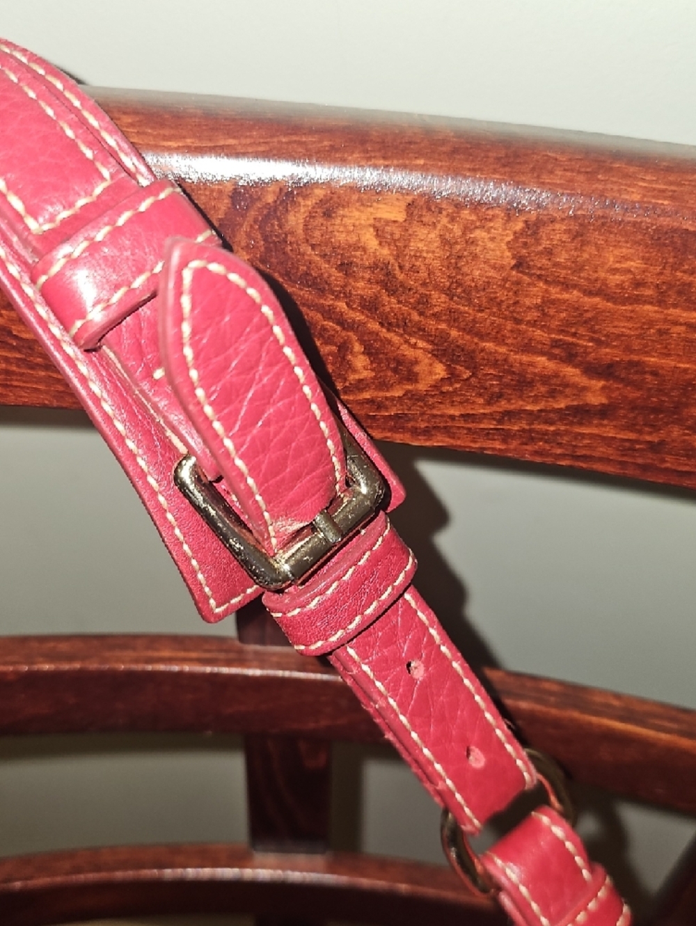Dooney & Bourke Red Pebbled Leather Shoulder Bag - Picture 5 of 10